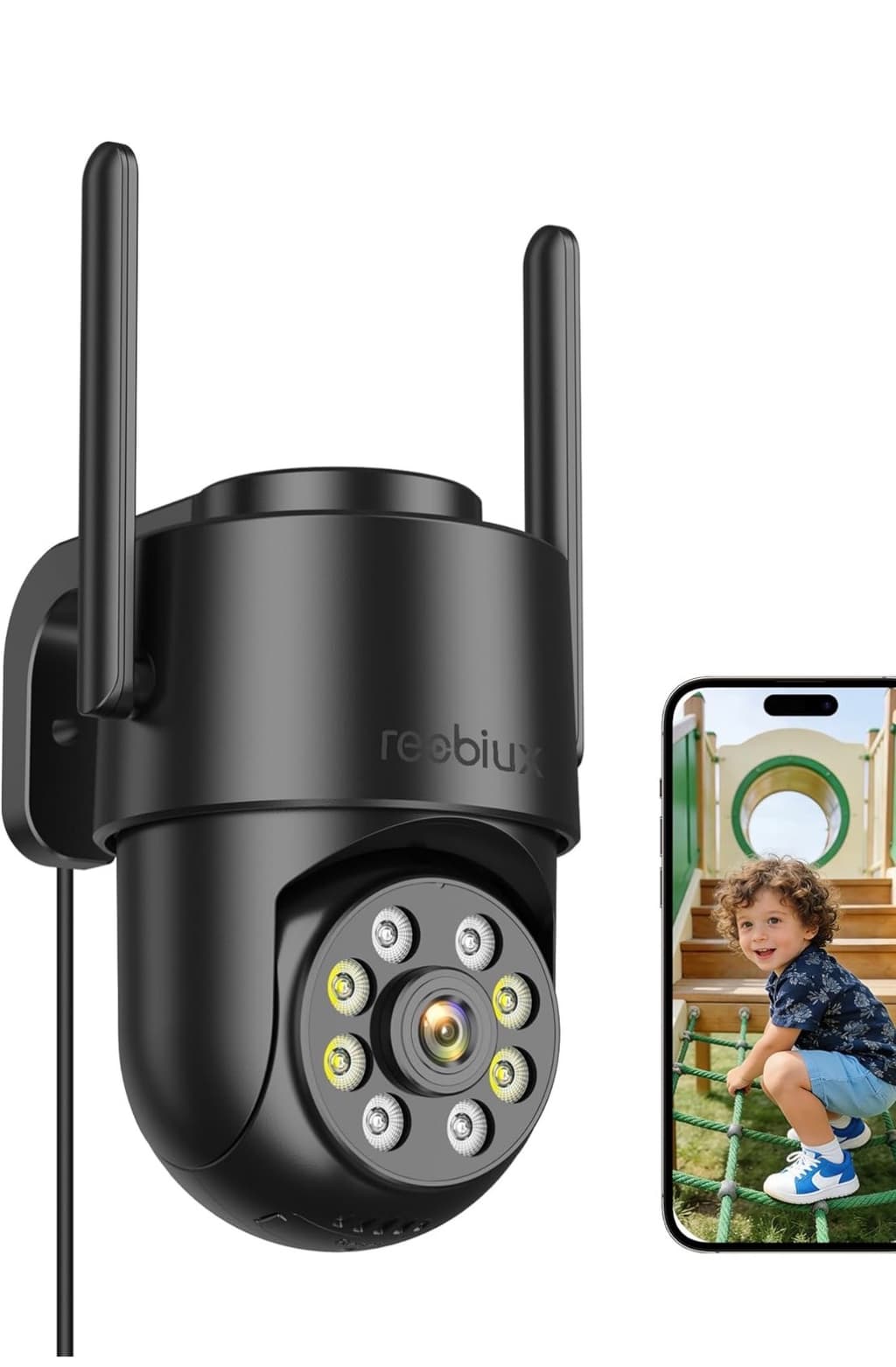 Camera Exterieur,Camera Surveillance WiFi 2.4G,2K,PTZ,Vision Nocturne Couleur