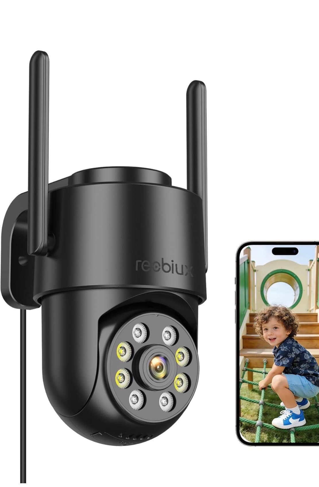 Camera Exterieur,Camera Surveillance WiFi 2.4G,2K,PTZ,Vision Nocturne Couleur