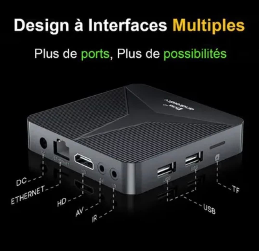 TV Android 14 TV BOX RK3518 Quad-Core 8K HDR10 Wi-Fi 2,4G/5G Dual‑Band Bluetoot