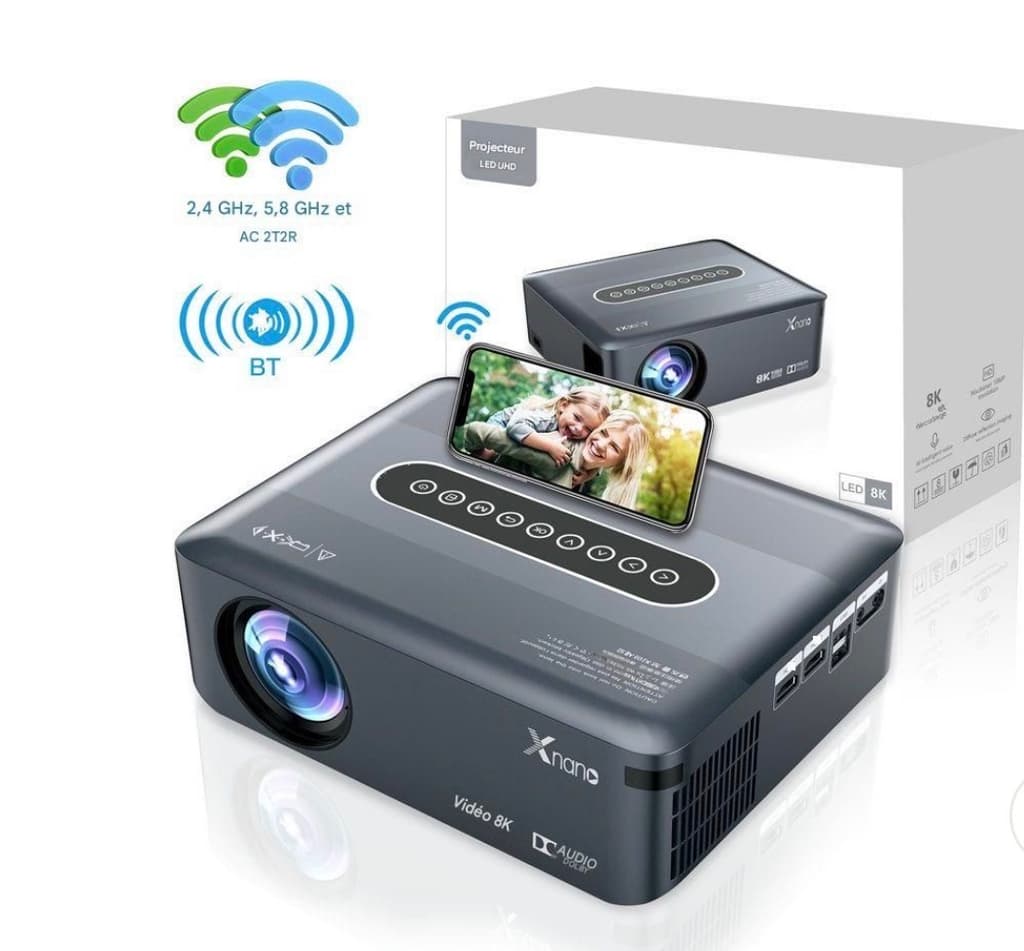 Projecteur Android 9 OS AMLOGIC T972 Quad Core 8K 1080P